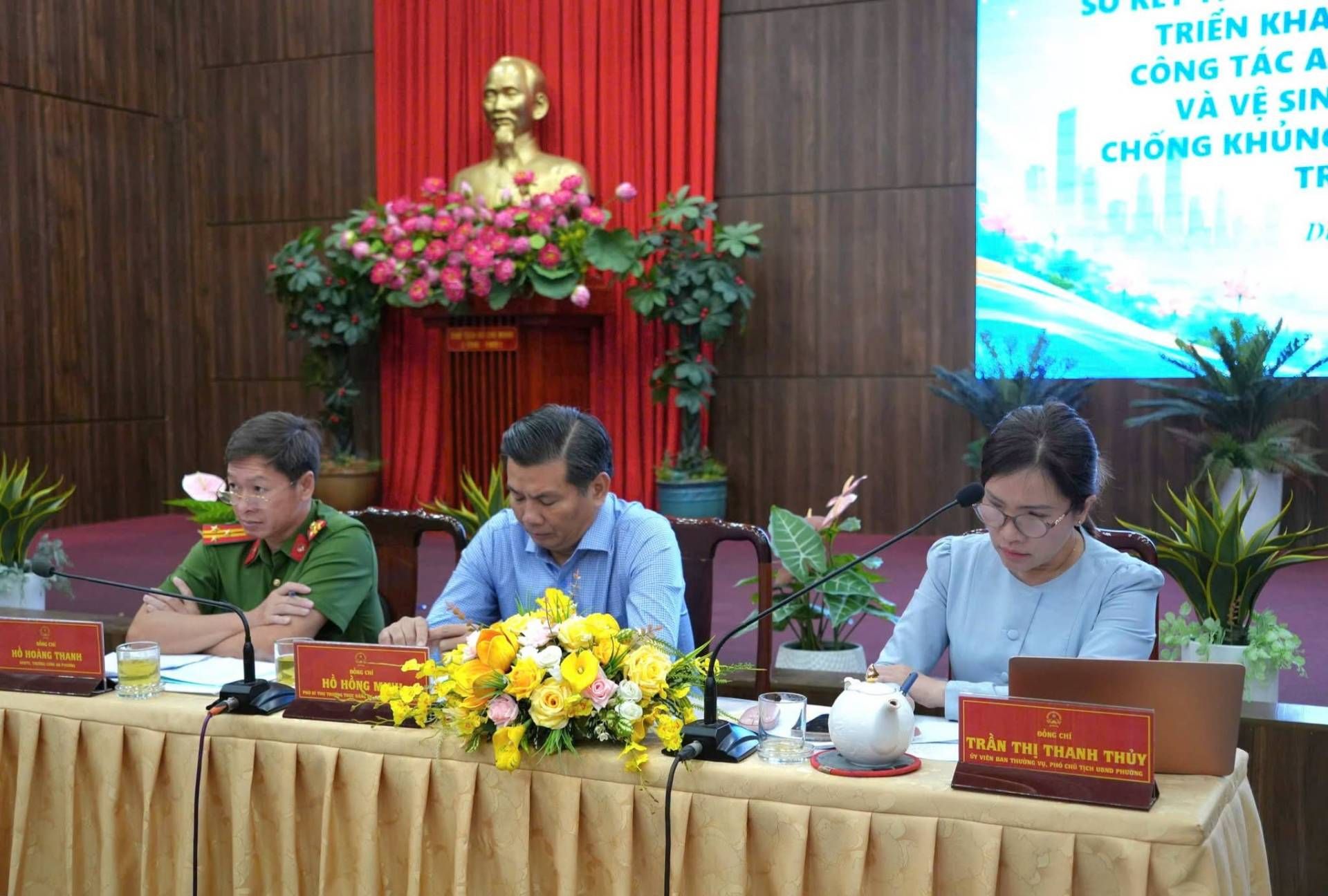 PHƯỜNG DĨ AN SƠ KẾT 9 THÁNG CÔNG TÁC BẢO ĐẢM AN TOÀN GIAO THÔNG, TRẬT TỰ ĐÔ THỊ, VỆ SINH MÔI TRƯỜNG VÀ PHÒNG, CHỐNG TỘI PHẠM