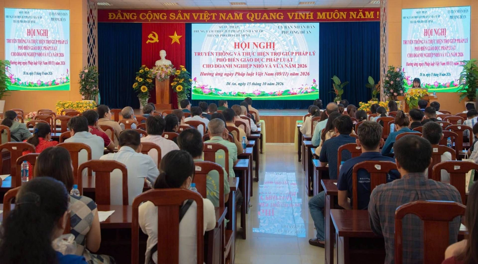 Phường Dĩ An tổ chức hội nghị phổ biến pháp luật cho doanh nghiệp nhỏ và vừa năm 2026